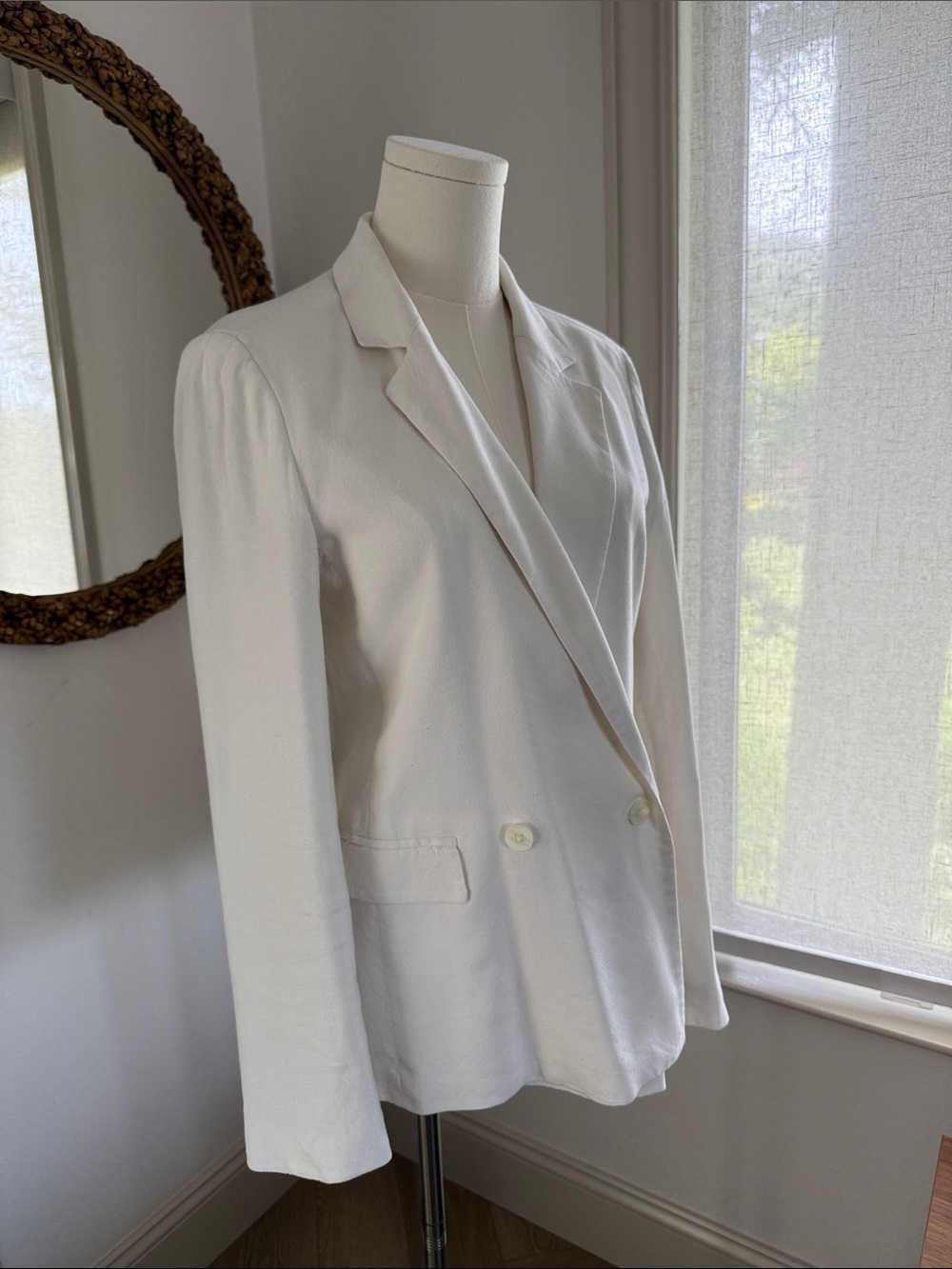 GAP Cream Double-Breasted Women's Blazer
